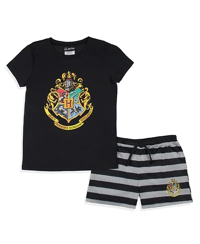 Harry Potter Girls Wizarding World Hogwarts Crest 2-Piece Tight Fit Pajama Set
