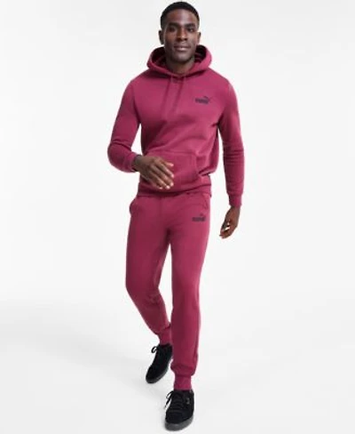 Puma Mens Embroidered Logo Fleece Hoodie Joggers
