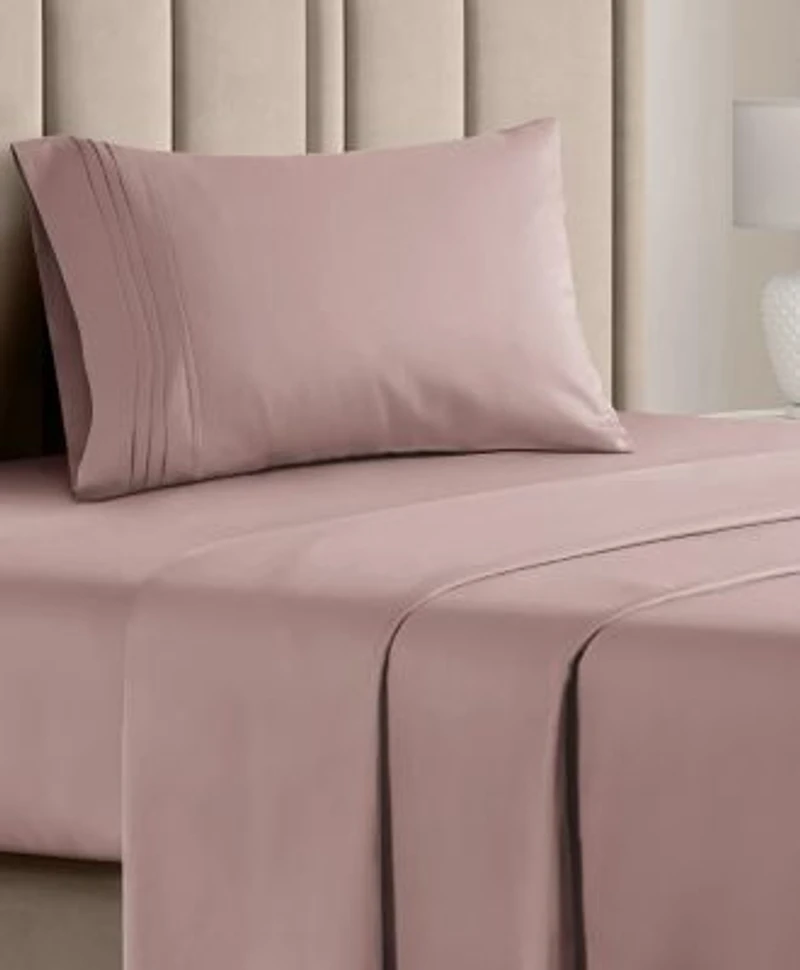 4 Piece Deep Pocket Microfiber Muted Vibrant Heathered Sheet Set