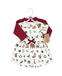 Touched by Nature Toddler Girls Organic Cotton Dress and Cardigan