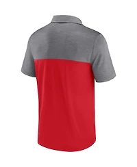 Men's Fanatics Red, Gray Wisconsin Badgers Polo Shirt