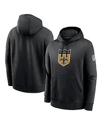 Men's Nike Black New Orleans Saints 2023 Sideline Club Alternate Tri-Blend Pullover Hoodie