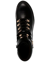 Wild Pair Women's Bridgitt Lace-Up Side-Zip Lug-Sole Booties, Created for Macy's