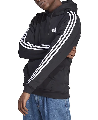 adidas Men's Essentials 3-Stripes Regular-Fit Fleece Hoodie, Regular & Big & Tall