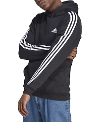 adidas Men's Essentials 3-Stripes Regular-Fit Fleece Hoodie, Regular & Big & Tall
