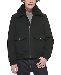 Tommy Hilfiger Men's Faux-Fur-Collar Bomber Jacket