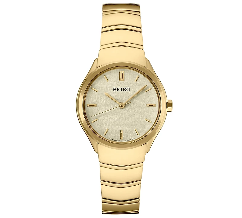 Seiko Women's Essentials Gold-Tone Stainless Steel Bracelet Watch 30mm