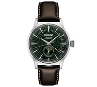 Seiko Men's Automatic Presage Cocktail Time Brown Leather Strap Watch 41mm