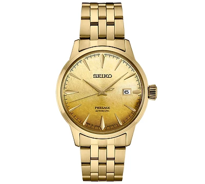Seiko Men's Automatic Presage Cocktail Time Gold-Tone Stainless Steel Bracelet Watch 41mm