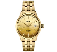 Seiko Men's Automatic Presage Cocktail Time Gold-Tone Stainless Steel Bracelet Watch 41mm