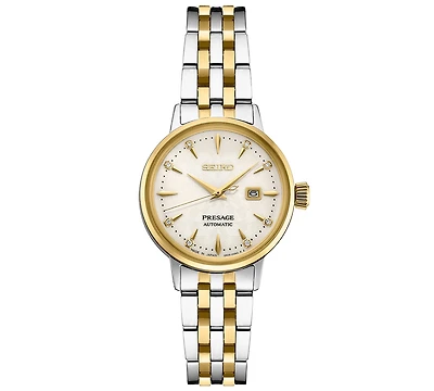 Seiko Women's Automatic Presage Diamond (1/10 ct. t.w.) Two-Tone Stainless Steel Bracelet Watch 30mm