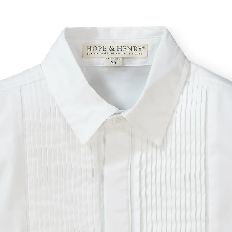 Hope & Henry Boys' Tuxedo Button Down Shirt, Infant