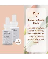 Pura Brooklyn Candle Studio - Sunday Morning - Home Scent Refill - Smart Home Air Diffuser Fragrance - Up to 120-Hours of Luxury Fragrance per Vial