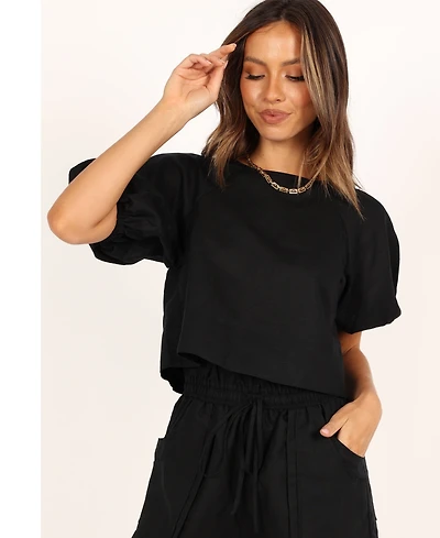 Petal and Pup Women's Chelsey Linen Top Short Set