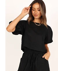 Petal and Pup Women's Chelsey Linen Top Short Set