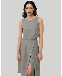 Reistor Women's Overlap Midi Skirt
