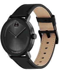 Movado Men's Bold Evolution 2.0 Swiss Quartz Black Leather Watch 40mm