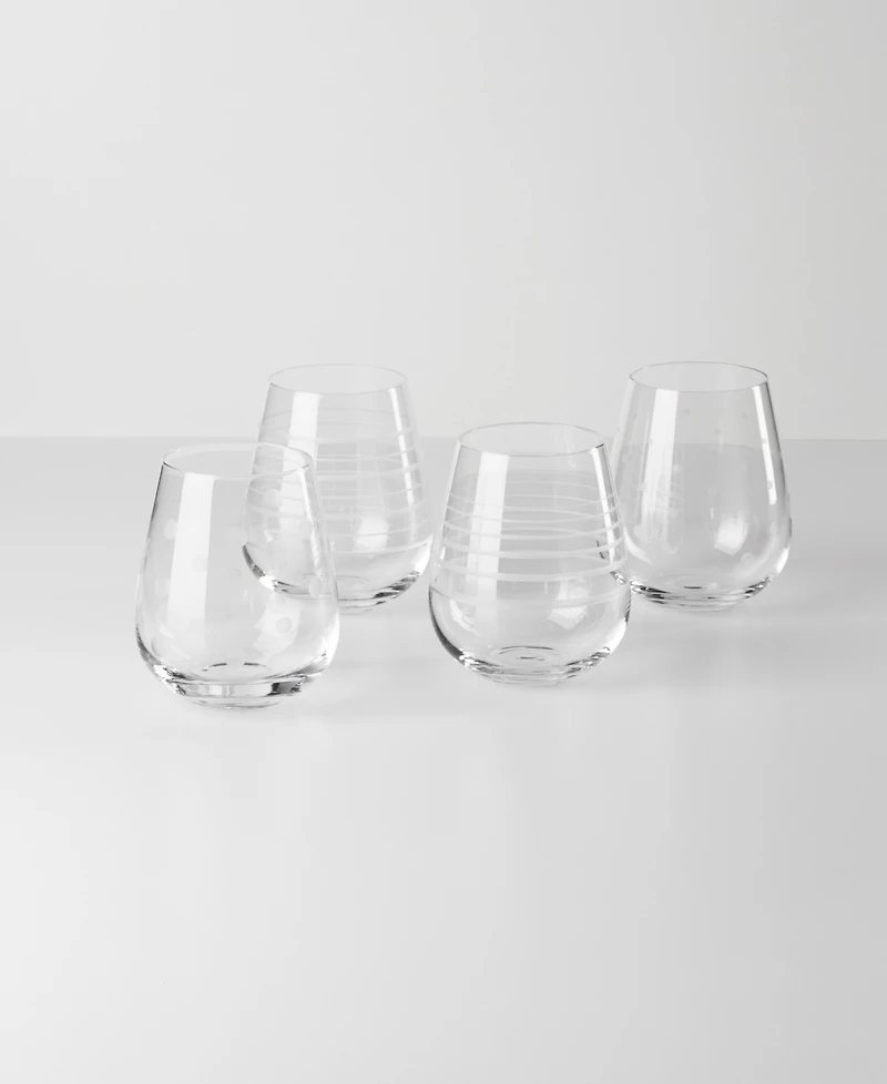 Oneida Mingle Stemless Wine Glasses, Set of 4