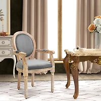 Homcom Vintage Dining Chair Solid Wood Frame Living Room Upholste Seat,
