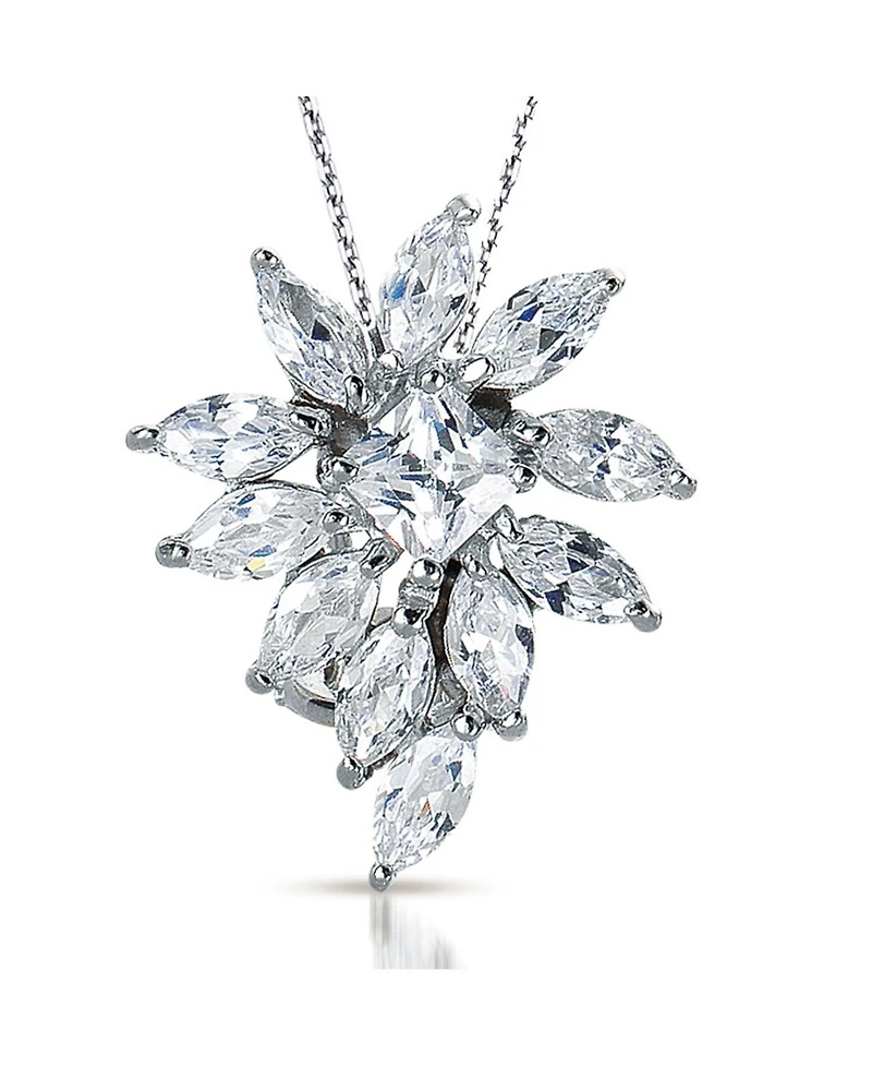 Genevive Sterling Silver Bursting Star Design Pendant