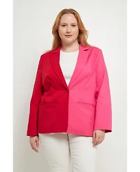 English Factory Plus Color Block Blazer