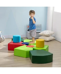 Qaba 10-Piece Rearrangeable Foam Play Set for Creativity and Shape Discovery, Baby Soft Play Equipment with Easy-to-Clean Surface, Toddler Educational