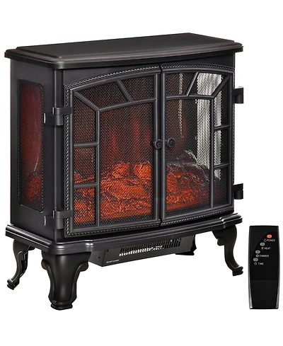 Homcom Freesding Electric Fireplace Heater with Led Log Flames,