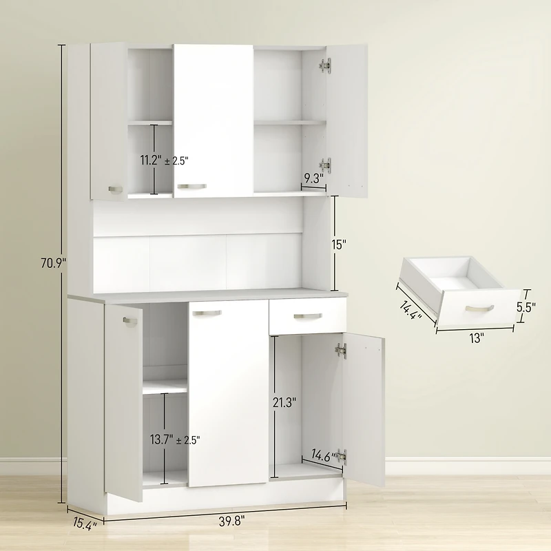 Homcom Modern Freesding Kitchen Buffet with Hutch Pantry Hutch w/ Storage
