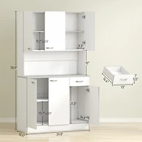 Homcom Modern Freesding Kitchen Buffet with Hutch Pantry Hutch w/ Storage