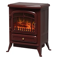 Homcom Freestanding Electric Fireplace Heater with Realistic Led Log Flames