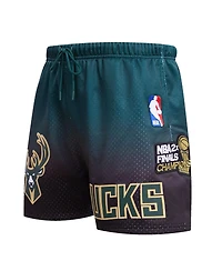 Men's Pro Standard Purple, Hunter Green Milwaukee Bucks Ombre Mesh Shorts
