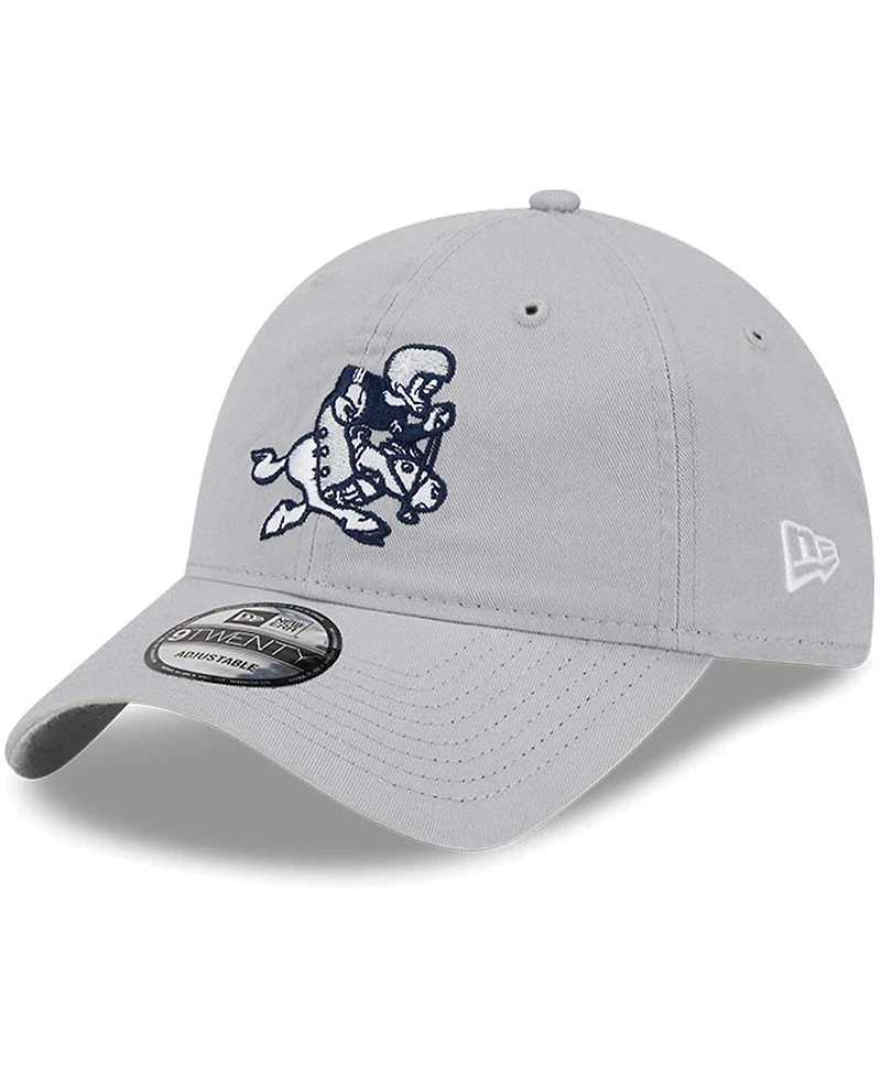 Men's New Era Gray Dallas Cowboys Retro Main Core Classic 2.0 9TWENTY Adjustable Hat