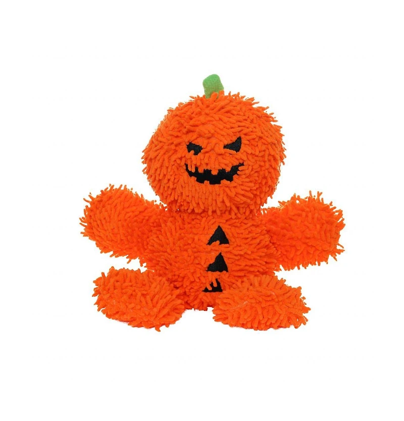 Mighty Microfiber Ball Med Pumpkin Man, Durable Squeaky Halloween Dog Toy