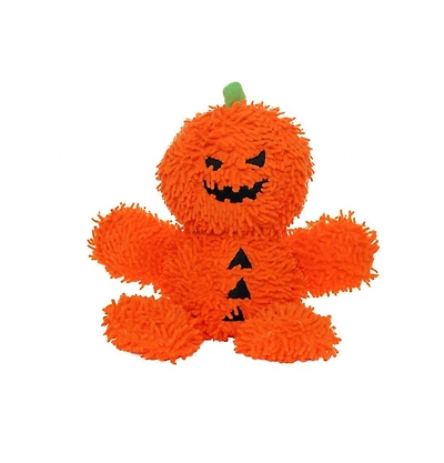 Mighty Microfiber Ball Med Pumpkin Man, Durable Squeaky Halloween Dog Toy