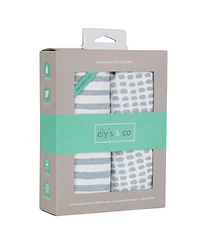 Ely's & Co. Baby Waterproof Changing Pad Cover Set | Cradle Sheet 100% Cotton Jersey