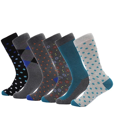 Men's Spiffy Design Dress Socks 6 pack