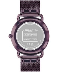 Coach Women's Elliot Purple Stainless Steel Mesh Bracelet Watch 36mm