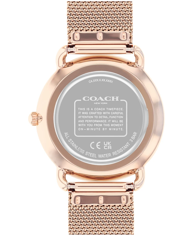 Coach Women's Elliot Rose Gold-Tone Stainless Steel Mesh Bracelet Watch 36mm