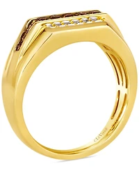 Le Vian Men's Chocolate Diamond & Nude Diamond Three Row Ring (5/8 ct. t.w.) in 14k Gold