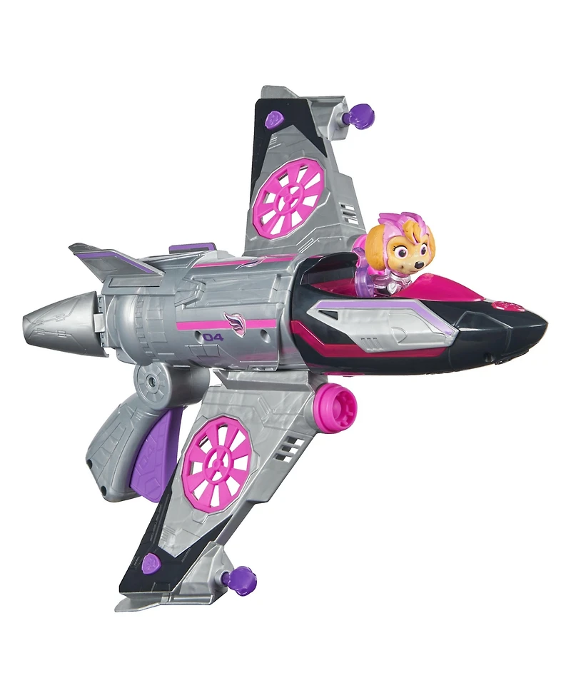 Paw Patrol- The Mighty Movie, Converting Rescue Jet with Skye Mighty Pups Action Figure, Lights and Sounds, Kids Toys for Boys Girls 3 Plus