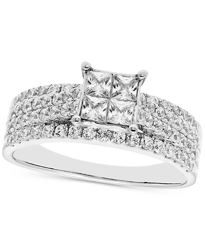 Diamond Quad Ring (1 ct. t.w.) in 14k White Gold