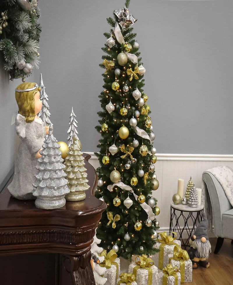 National Tree Company 7.5' Power Connect Kings Wood Fir Tree with Light Parade Led Lights
