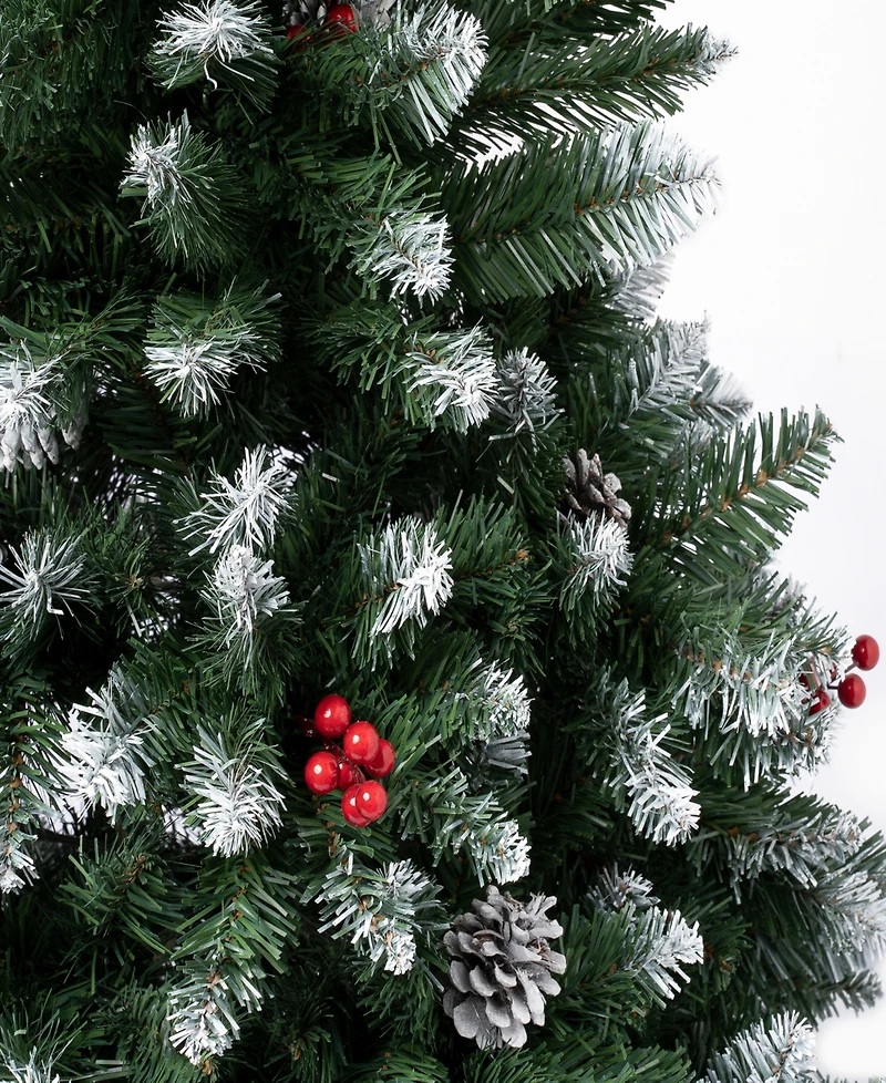 National Tree Company 4.5 ft. Cullen Hinged Tree w/ 17 Berries & 17 Pinecones
