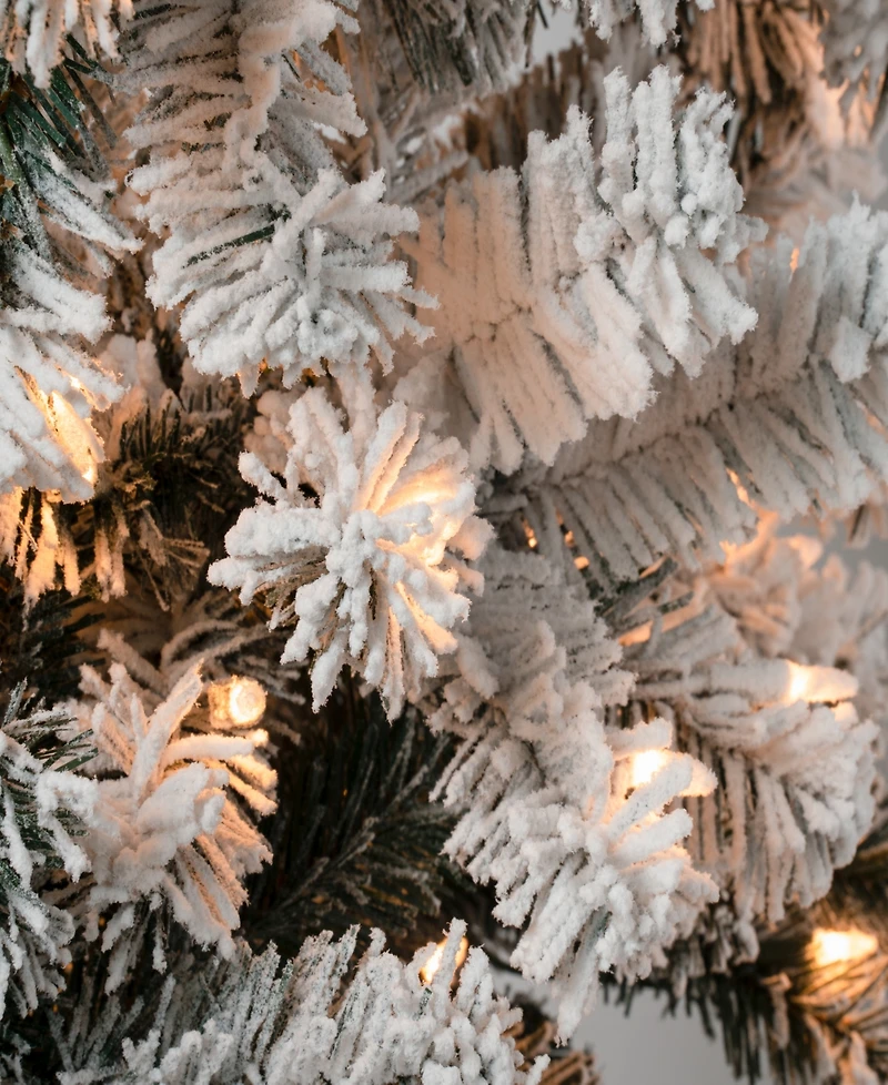 National Tree Company First Traditions 7.5' Acacia Flocked Tree with Clear Lights