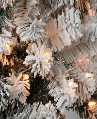 National Tree Company First Traditions 7.5' Acacia Flocked Tree with Clear Lights