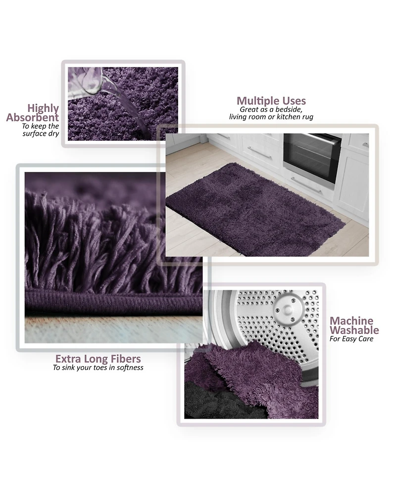 Ultra Soft Non Slip Shaggy Bath Rug