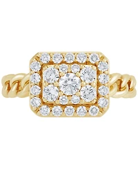 Diamond Cluster Rope Shank Statement Ring (3/4 ct. t.w.) in 14k Gold