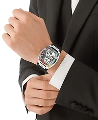 Philipp Plein Men's Automatic The Keleton Black Silicone Strap Watch 44mm