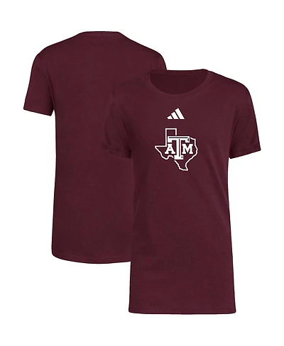 Big Boys adidas Maroon Texas A&M Aggies 2023 Sideline Locker Room Logo Fresh T-shirt