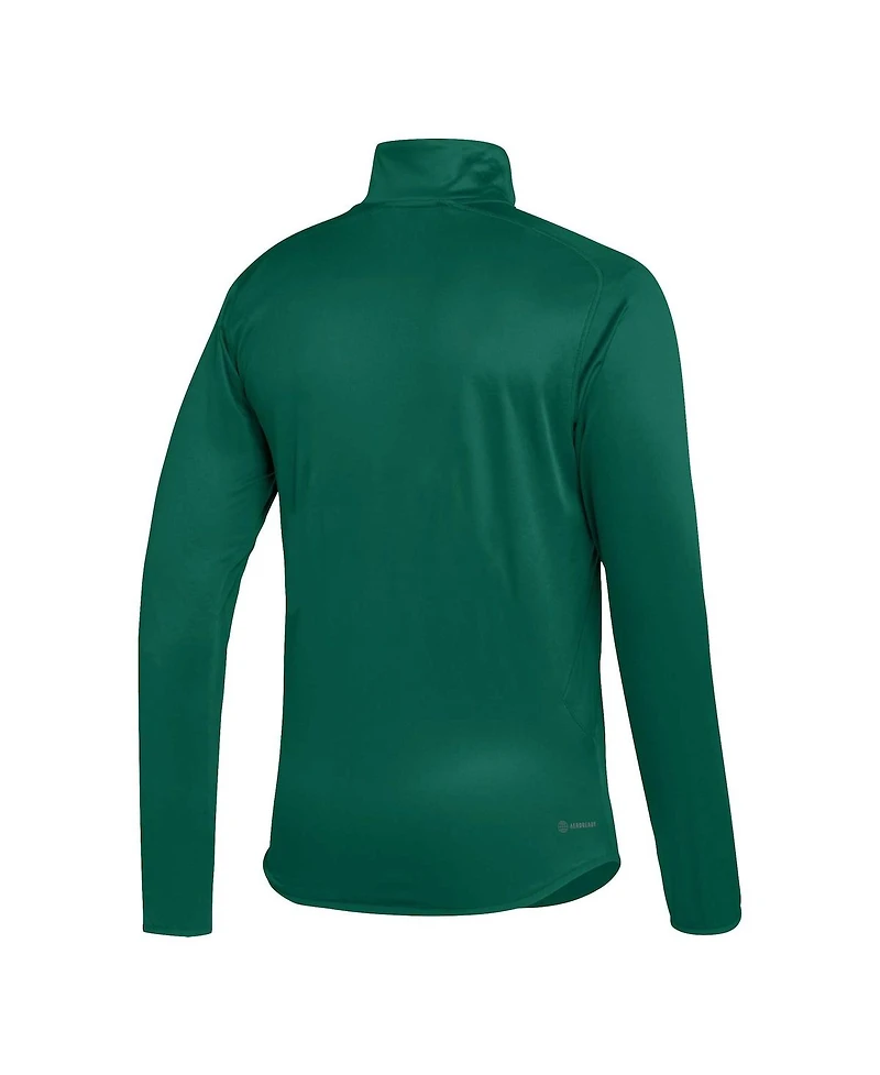 Men's adidas Green Miami Hurricanes 2023 Sideline Aeroready Half-Zip Top